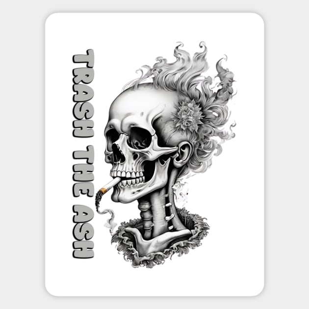 Smoking Skull Magnet by likbatonboot